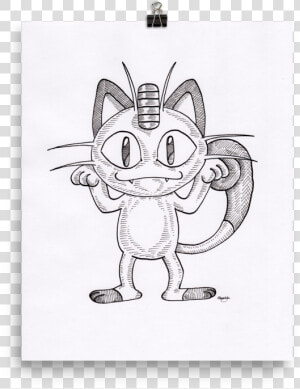Meowth Art Print   Cartoon  HD Png Download