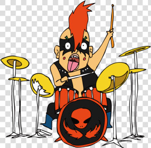 Crazy Drummer Png Download   Illustration  Transparent Png