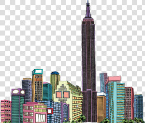 Urban Clipart High Rise Building   Empire State Building Png  Transparent Png
