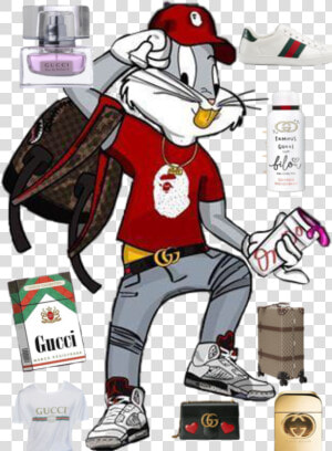  nur Noch Gucci    Supreme Hoodie Bugs Bunny  HD Png Download