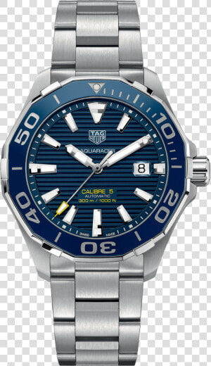 Tag Heuer Aquaracer 43mm Blue  amp  Steel Calibre 5 Watch   Way201a Ba0927  HD Png Download