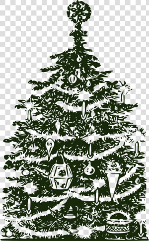 Basic Retro Xmas Tree Clip Arts   Vintage Christmas Tree Clipart Free  HD Png Download