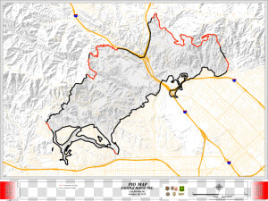 Public Information Map 10 17 2019   Map Of Saddle Ridge Fire  HD Png Download