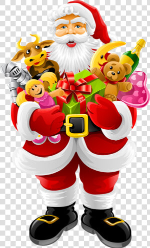 Santa Claus Holding Gifts Png Image   Christmas Festival Png Images Download  Transparent Png