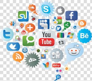 Social Network Png   Social Media Icons Cloud  Transparent Png