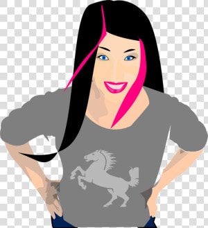 Art black Hair girl   Black Hair Lady Cartoon  HD Png Download