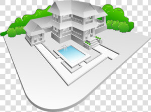 Casas Con Jardin Piscina Y Garaje  HD Png Download
