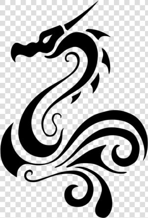 Tribal Dragon   Tattoo Dragon Drawing  HD Png Download
