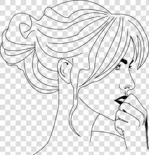 Black And White Cartoon Face Clip Art   Side Face Drawing Cartoon  HD Png Download