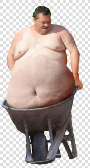 Fat Guy In Wheelbarrow  HD Png Download