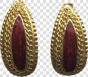 Curved Red And Gold Chain Earrings   Earrings  HD Png Download