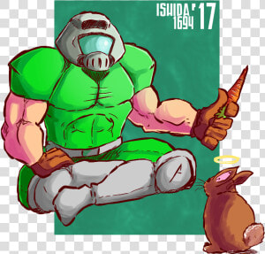 Cute Doomguy And Daisy  HD Png Download