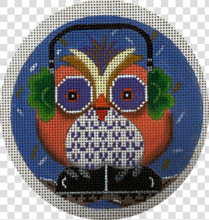 Owl In Earmuffs   Needlework  HD Png Download