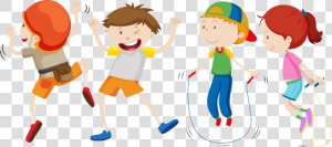 Clipart Children Jumping Rope   Different Movement  HD Png Download