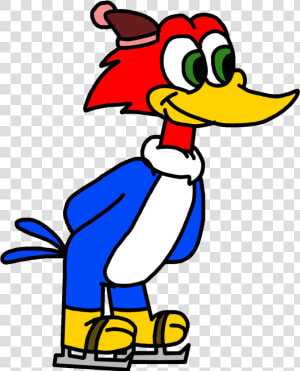 Woody Woodpecker Doing Ice Skating By Marcospower1996   Duck  HD Png Download