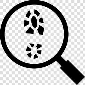 Footprint And Magnifying Glass   Magnifying Glass With Footprints  HD Png Download