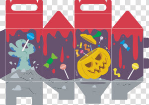 Caixa H   Templates Halloween Box Cut  HD Png Download