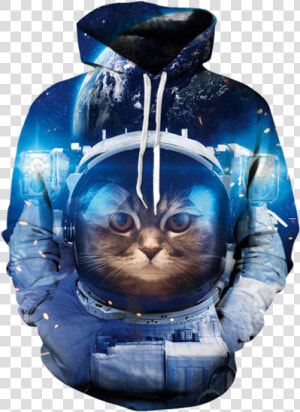 Cool Cat Unisex Hoodie   Cat In Outer Space  HD Png Download
