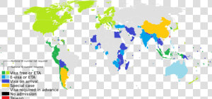 Visa Taiwan   World Map  HD Png Download