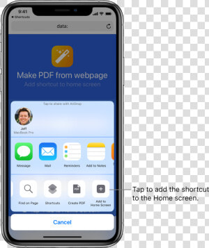 Add To Home Screen Button Displayed In Safari   Geteilte Alben  HD Png Download