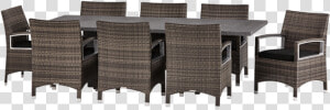Contempo 9 Piece Dining Setting   Wicker  HD Png Download