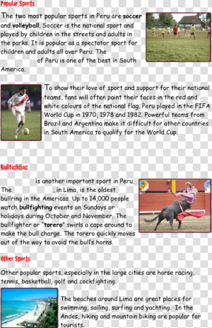 Popular Sports ￼the Two Most Popular Sports In Peru   Popular Peru Sports  HD Png Download