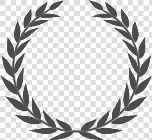 Laurel Crown Dark Grey Clip Art At Clker   Circle Leaf Border Clipart  HD Png Download