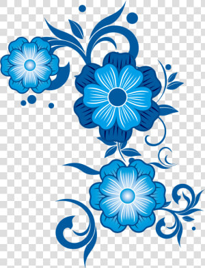 Flower Blue Pattern   Blue Flower Vector  HD Png Download