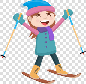 Skiing Girl Clipart  HD Png Download