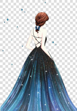  dress  blue  quinceañera  party  doll  girl  model   Bff Bestie Best Friend Squad Cute Drawings  HD Png Download