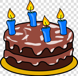 Birthday Cake Four Candles Svg Clip Arts   Chocolate Birthday Cake Clipart  HD Png Download