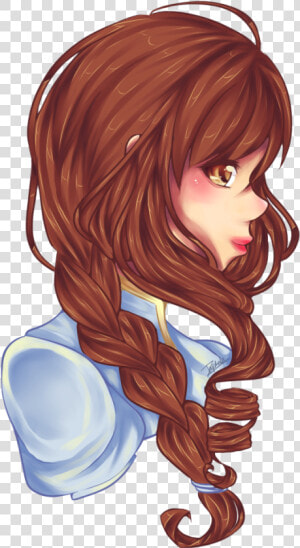 Anime Girl With Red Braid  HD Png Download