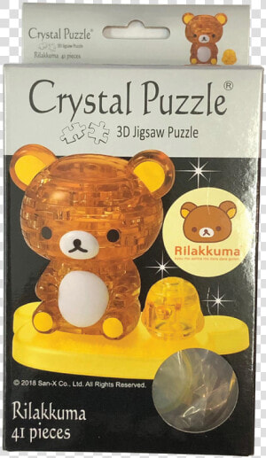 Puzzles 3d Puzzles 41 Piece Crystal Puzzle Rilakkuma   Teddy Bear  HD Png Download