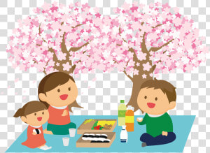 Cherry Blossom Viewing   Cherry Blossom Viewing Cartoon  HD Png Download