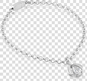 Locking Sterling Silver Chain Bracelet With Sparkling   Bracelet  HD Png Download