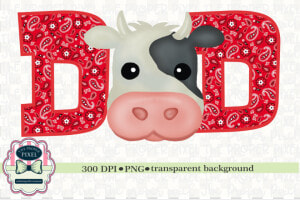 Watercolor Dad Cow Birthday Two  Black Cow Example   Printable Red Truck With Christmas Tree  HD Png Download