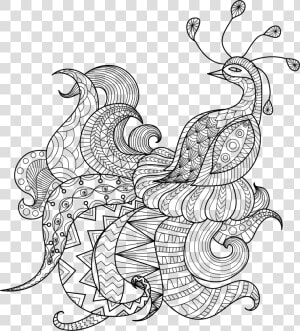 Mandala De Animales Para Colorear   Peacock Colouring Tattoo  HD Png Download