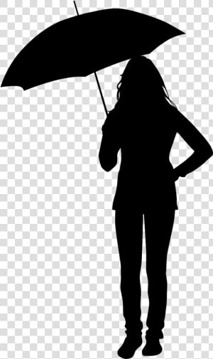 Silueta De Una Mujer Bajo La Lluvia  HD Png Download