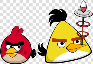 Angry Birds Art Red Yellow   Chuck Angry Birds Red  HD Png Download