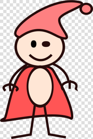 Stick Boy In A Red Cape With Red Hat Clip Arts   Stick Boy Png  Transparent Png