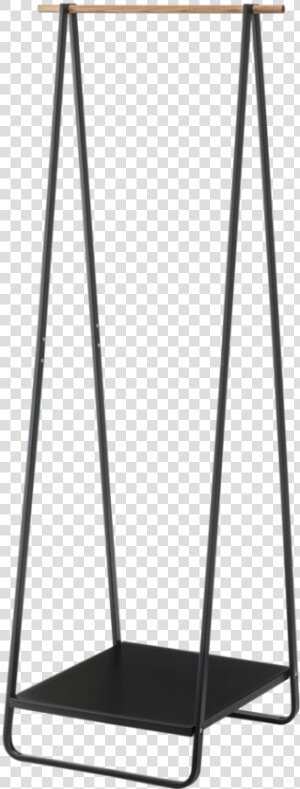 Black Yamazaki Freestanding Clothing Rack With Wooden   Yamazaki Appendiabiti  HD Png Download