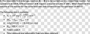 Reversible First Order Gas Reaction  HD Png Download