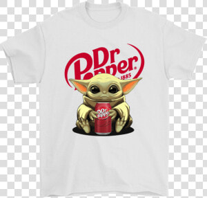 Baby Yoda Hugs Dr Pepper Can Star Wars Shirts   Cartoon  HD Png Download