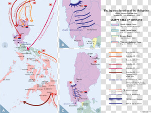 Japanese Invasion Of The Philippines   Map  HD Png Download