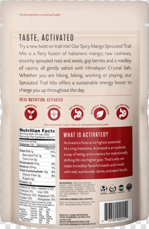 Activated Cereal Nutrition Living Intentions  HD Png Download
