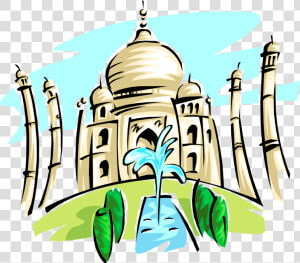 Vector Illustration Of Taj Mahal Marble Mausoleum On   Taj Mahal Clipart Png  Transparent Png