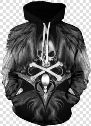 The Tribal Skull Hoodie   Mens Skull Hoodie  HD Png Download