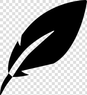 Leaf black And White feather quill clip  HD Png Download