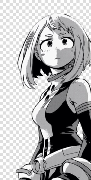 Ochako Uraraka   My Hero Academia Uraraka Black And White  HD Png Download