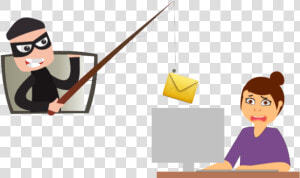 Email Phishing   Scam Email Cartoon Transparent  HD Png Download